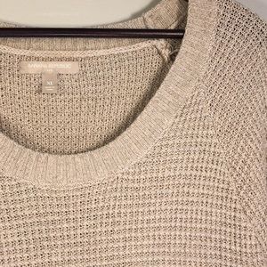 Banana Republic Oatmeal/Gold 3/4 Sleeve Sweater
